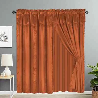 Juego de 2 paneles cortinas de ventana (120" W X 84" L) con cenefa y respaldo transparente NADA Foto 1 de 4