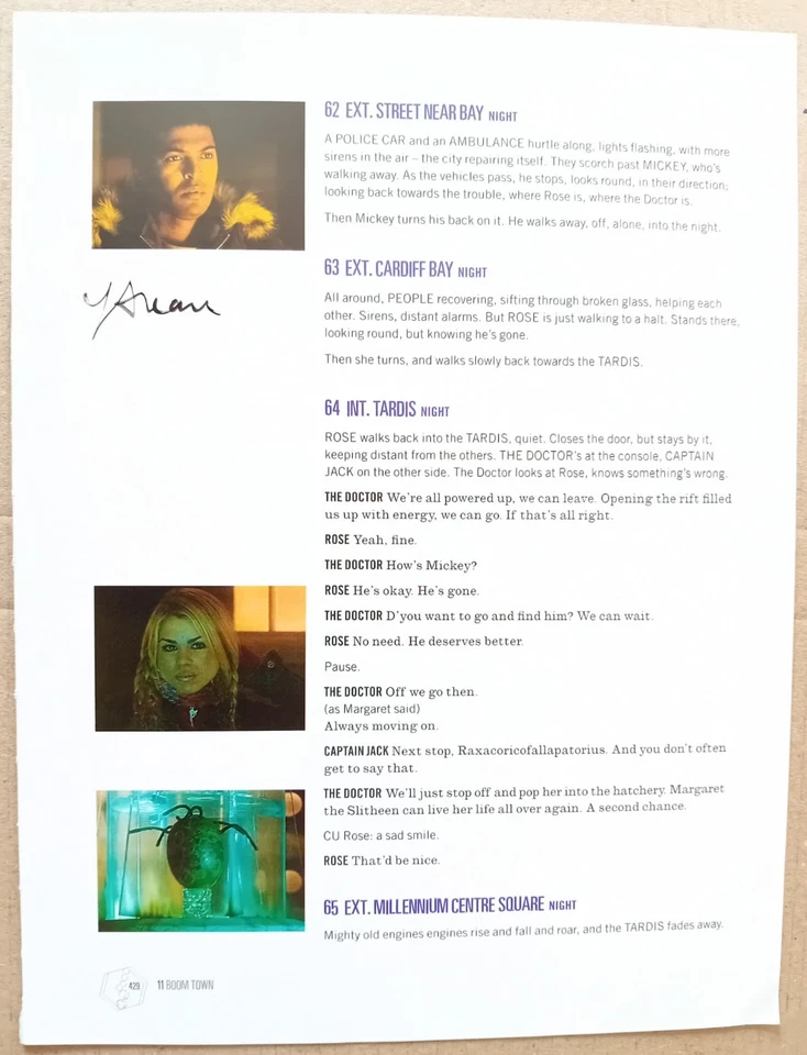 ORIGINAL AUTOGRAPHED DOCTOR WHO BOOK PAGE JOE AHEARNE Director - Image 1 of 1