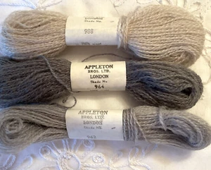 Appleton Bros Tapestry Yarn Thread Wool Lot Of 3 Skeins 3 Colors 962 964 988 - Picture 1 of 4