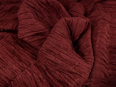 Blister Textured Double Jersey Stretch Dress Fabric, Per Metre - Brick Red - Image 1 of 3