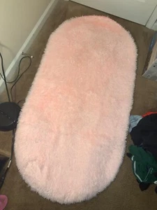 Oval Fluffy Ultra Soft Area Rugs For Bedroom Plush Shaggy Carpet For Kids Room B - Picture 1 of 7