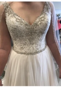 NUEVO Vestido de Novia Allure NO ALTERADO Color Marfil y Rosado Talla 12 - Imagen 1 de 10