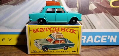 Matchbox 56 b Fiat 1500 with Luggage, Mint in Excellent Box (3) No 56 + - Image 1 of 4