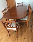 Vintage Yew Extending Dining Table With 6 Chairs Including 2 Carver Chairs