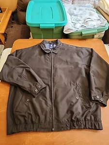 Chaps Mens LARGE L/S Black Full Zip Plaid Lined Windbreaker Jacket EUC. GB30 - Picture 1 of 9