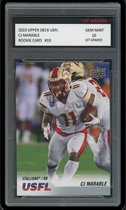 CJ MARABLE 2023 UPPER DECK USFL 1ST GRADED 10 ROOKIE CARD STALLIONS #19 - Picture 1 of 1