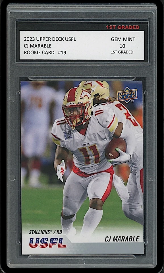 CJ MARABLE 2023 UPPER DECK USFL 1ST GRADED 10 ROOKIE CARD STALLIONS #19 - Image 1 of 1