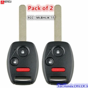 2*Para 2007 2008 2009 2010 2011 2012 2013 Honda CRV CR-V Entrada Control Remoto Coche Llavero - Imagen 1 de 3