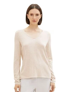 TOM TAILOR Suéter de Mujer Básico V-Neck - Regular Fit Azul Beige Gris XS - 3XL - Imagen 1 de 16
