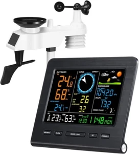 Wireless Weather Station WiFi Home Forecaster Rain Gauge Clock Temperature Humi - Picture 1 of 10