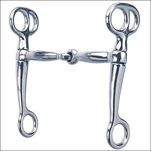 Broca de caballo de cuero tejedor Tom Thumb Snaffle 66WL con 5 pulgadas Boca niquelada - Imagen 1 de 4
