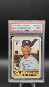 Autógrafos Topps Heritage Real One 2025 PSA 9 Justyn‐Henry Malloy novato automático - Imagen 1 de 2