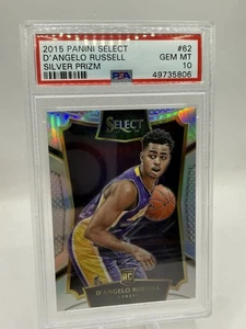 D'ANGELO RUSSELL 2015 PANINI SELECT SILVER PRIZM #62 RC ROOKIE PSA 10 GEM MINT - Bild 1 von 2