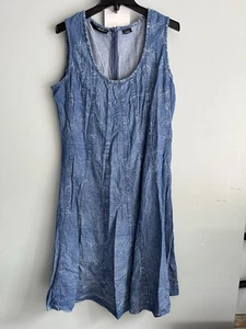denim 24/7 tank dress denim chambray acid washed size 16 W cottagecore - Picture 1 of 5