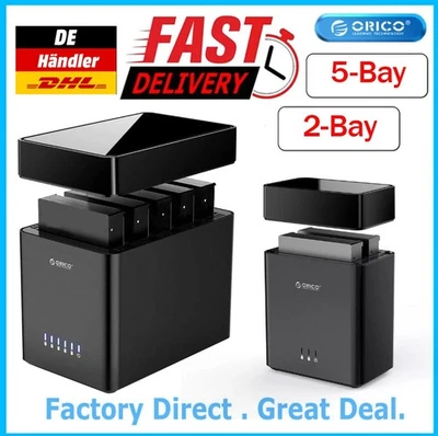 ORICO 5 Bay Festplattengehäuse USB3.0/Typ-C 3,5"/Festplatte Dockingstation DHL - Bild 1 von 4