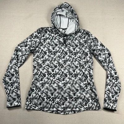 Толстовка с капюшоном женская Nike Pro XL глитч геометрическая клетчатая черная белая камуфляжная спортивная - Изображение 1 из 4