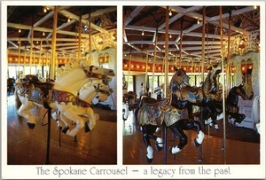 Vintage 1988 SPOKANE, Washington 4x6" Postcard RIVERFRONT PARK CAROUSEL Looff - Picture 1 of 2