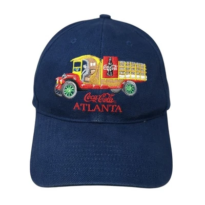 Sombrero Coca Cola Atlanta Slideback Azul Bordado Camión Logo Estilo Retro Foto 1 de 4