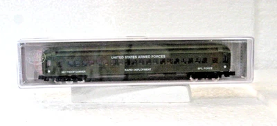 N SCALE US ARMY TROOP  HARRIMAN COACH CAR # 88611 PASSENGER CAR - Image 1 of 4
