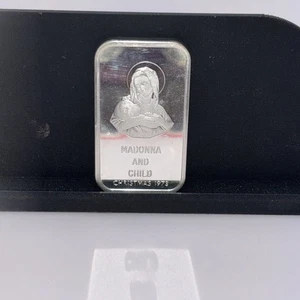 1973 Colonial Mint “Madonna and Child” 1 oz .999 Fine Silver Bar - Picture 1 of 8