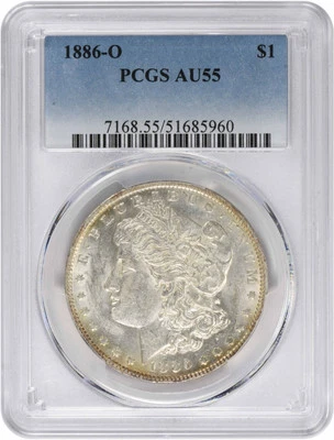 1886-O Morgan Silver Dollar AU55 PCGS - Image 1 of 2