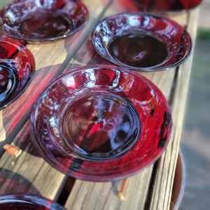 ANCHOR HOCKING ROYAL RUBY RED Coupe SOUP SALAD GLASS BOWLS 7.5" MINT condition - Picture 1 of 13