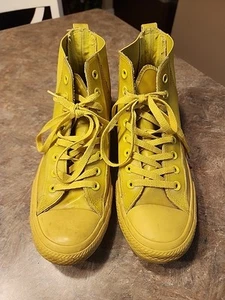 CONVERSE All Star Chuck Taylor Yellow WATERPROOF Shoes Womens 11 High Top Rubber - Picture 1 of 16
