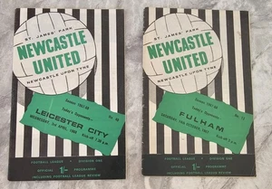 1967/68 Newcastle v Leicester City & Fulham DIV 1 (x2 Programmes) - Picture 1 of 7