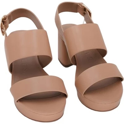 Aerosoles Camilia Platform Block Heel Sandals Natural Nude Women's US 8M - Image 1 of 4