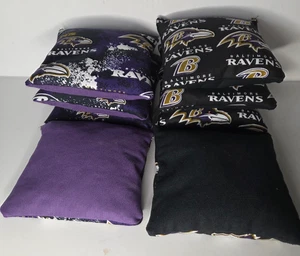 ****CLEARANCE**** SET OF 8 BALTIMORE RAVENS CORNHOLE BAGS - REGULATION - Picture 1 of 2