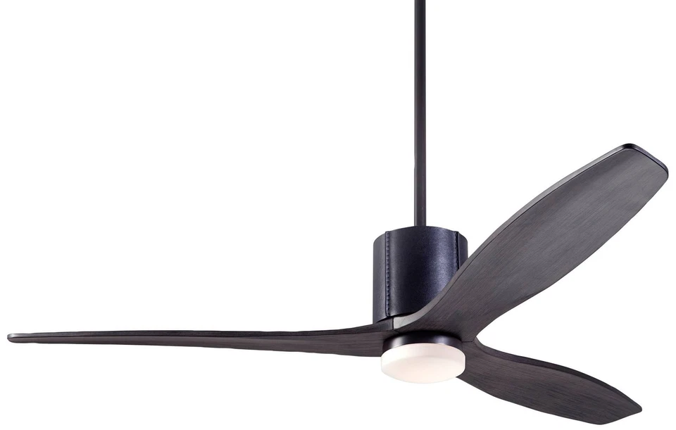 54" Modern Fan LeatherLuxe DC Dark Bronze Ebony LED Fan with Remote - Image 1 of 1