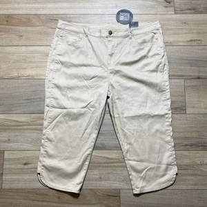 Avenue Denim Pantalone Capri Donna Burro Denim Taglia 24 Marrone Chiaro - Foto 1 di 16