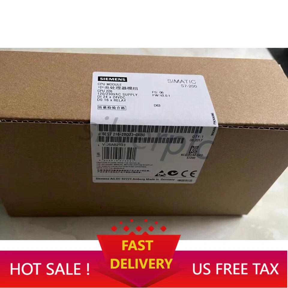 New Siemens SIMATIC S7-200 CPU 226 6ES7216-2BD23-0XB0 6ES7 216-2BD23-0XB0 - Image 1 of 1