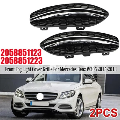 1 Pair Fog Light Air Vent Grille Covers For Mercedes-Benz W205 C300 2015-2018 - Imagem 1 de 4