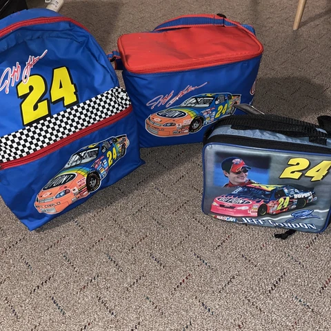 Jeff Gordan Vintage Backpack Set Cooler, Lunchbag, Backpack Vintage Cover