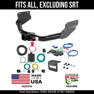 Engate de reboque Dodge Durango para 14-24 com fiação de 5 pinos Excl SRT Curt 6K 2" reboque - Imagem 1 de 4