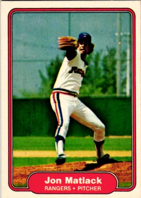 1982 Fleer 323 Jon Matlack   Texas Rangers  Baseball Card        - Image 1 of 2