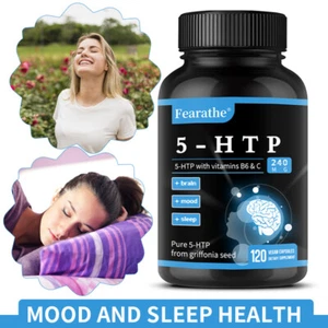 5-HTP (5-hydroxytryptophan) 200mg- Neurotransmitter Support,Mood, Sleep & Stress - Picture 1 of 15