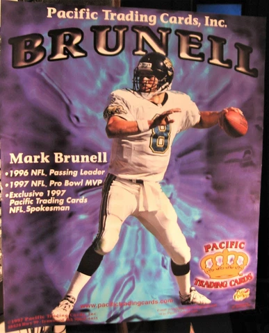 1997 MARK BRUNELL [JAGUARS] PACIFIC Trading Cards PROMO POSTER -NFL Spokesman Cover