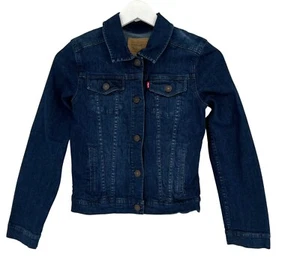 Levi's Girls Jacket Blue Denim Dark Wash L/S Youth Size Large 12-13 Years Old - Picture 1 of 12