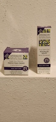LOT OF 2 ANDALOU NATURALS AGE DEFYING PERFECTING CREAM & REVITALIZE SERUM - Image 1 of 4