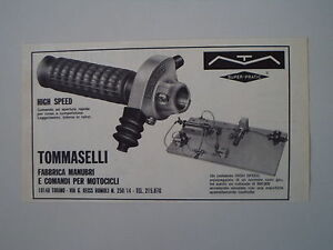 advertising Pubblicità 1970 COMANDI MANOPOLE TOMMASELLI