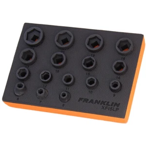 3/8" Drive Low Profile Socket Set 6 Pt 22mm Ht 16 Pcs Franklin Tools XFI5LP - Picture 1 of 2