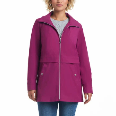 Chaqueta de Lluvia VINCE CAMUTO Chic Rosa Ligera Resistente al Agua Resistente al Viento con Capucha Cremallera L Foto 1 de 4