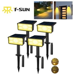 T-SUN 4pack Solar Spotlight Warmwhite Outdoor Garden Security Lighting Landscape - Picture 1 of 12