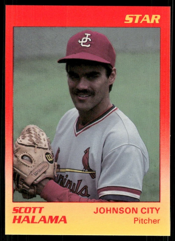 1989 Star Johnson City Cardinals SCOTT HALAMA RC CARDINALS FLORIDA ATLANTIC UNIV - Image 1 of 2