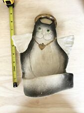 Art Pottery Handmade Wall Hanging Angel Cat with Heart