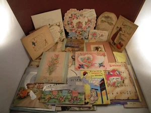 Vintage Konvolut Papier Grußkarten Ephemera Decoupage Basteln Reste - Bild 1 von 23