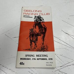 VINTAGE Hore Race Racecard Programme Victoria Geelong Spring Meeting 1978