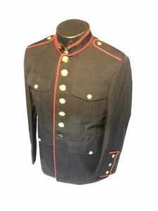 NOS USMC MEN'S 35R DRESS COAT BLUE MC 2312 POLY WOOL BLUES UNIFORM TUNIC TOP - Picture 1 of 11